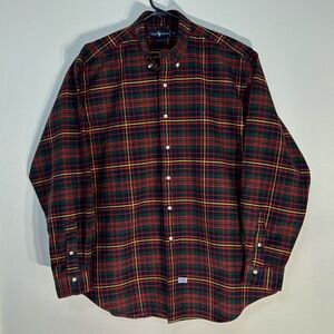 Men’s Ralph Lauren plaid long sleeve button down green red yellow color Shirt XL